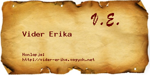 Vider Erika névjegykártya